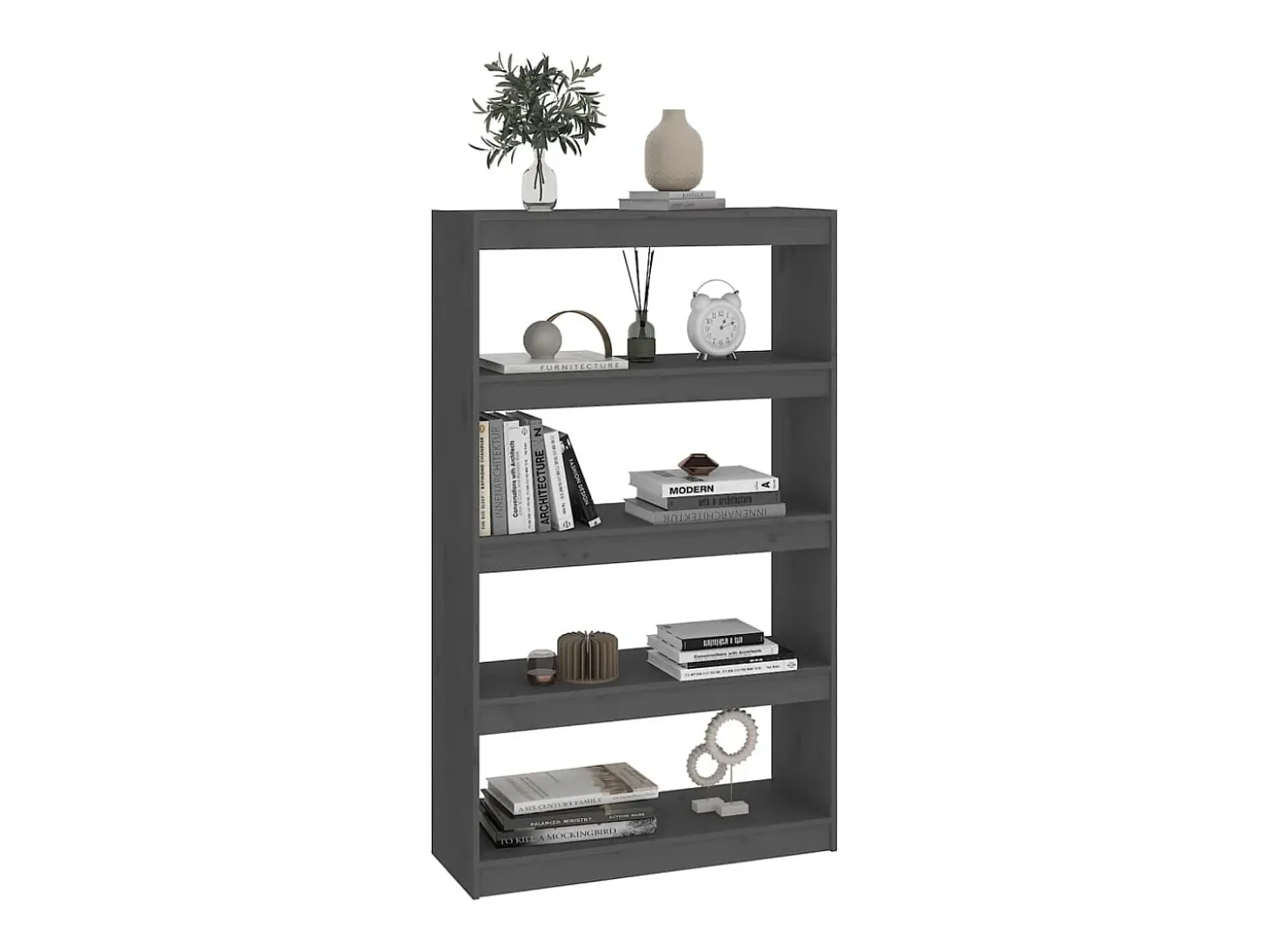 Estantería/divisor de espacios madera pino gris 80x30x135,5 cm