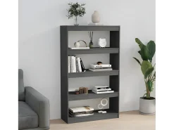 Estantería/divisor de espacios madera pino gris 80x30x135,5 cm