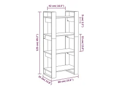 Estantería/divisor de espacios madera maciza 60x35x125 cm