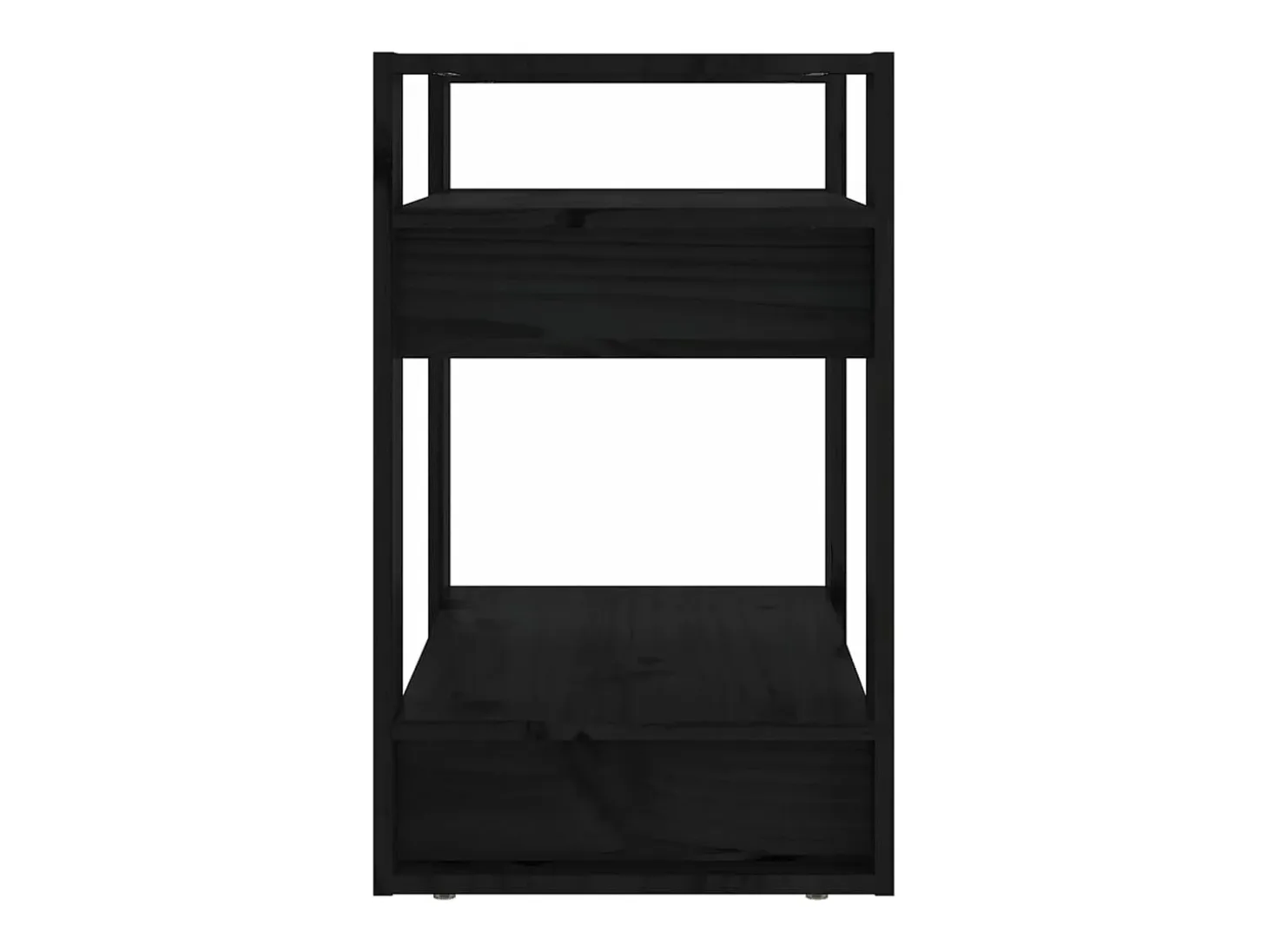 Estantería/divisor de espacios madera pino negro 60x35x57 cm