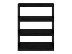 Estantería/divisor de espacios madera pino negro 80x30x103,5 cm