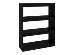 Estantería/divisor de espacios madera pino negro 80x30x103,5 cm