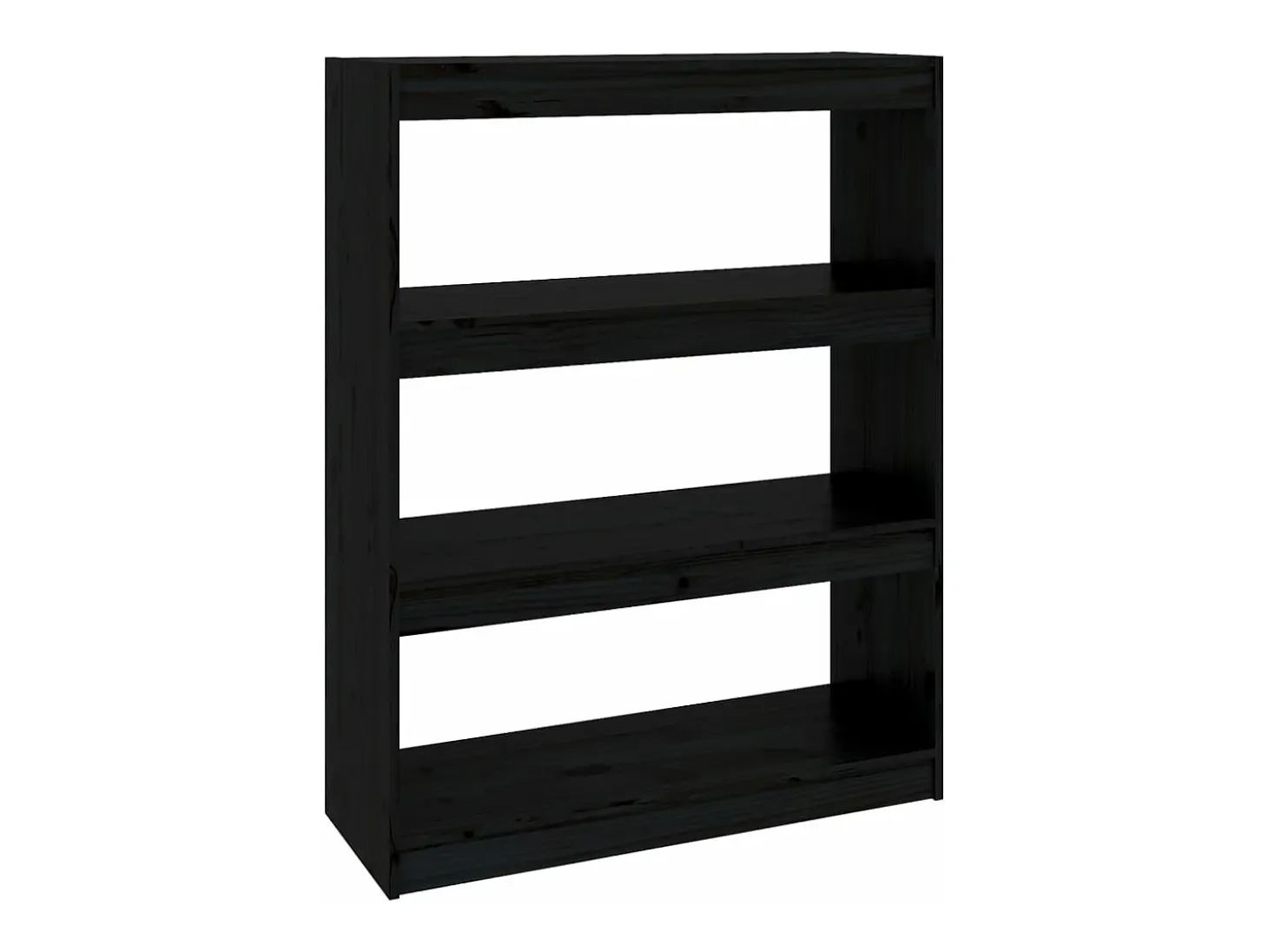 Estantería/divisor de espacios madera pino negro 80x30x103,5 cm