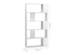 Estantería/divisor de espacios blanco brillo 80x24x159cm
