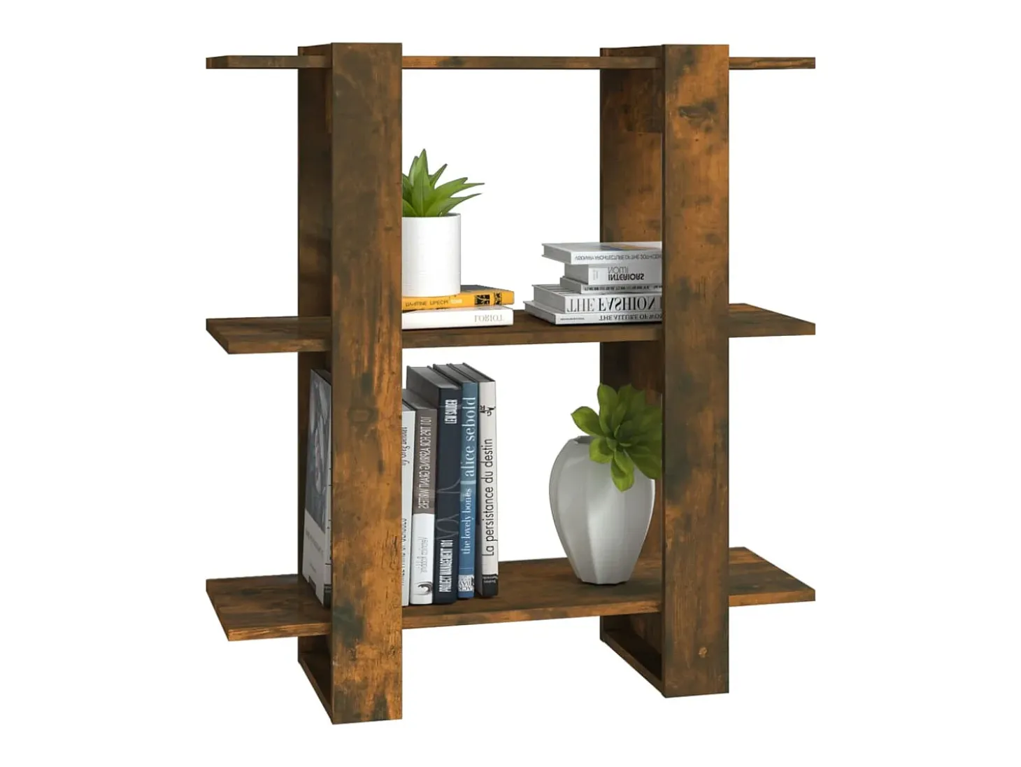 Estantería/divisor de espacios color roble ahumado 80x30x87 cm