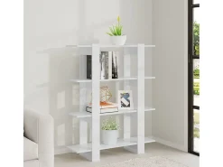 Estantería/divisor de espacios blanco brillante 100x30x123,5 cm