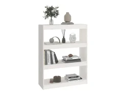 Estantería/divisor de espacios madera pino blanco 80x30x103,5cm