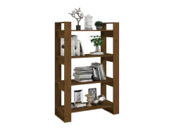 Estantería/divisor espacios madera pino marrón miel 80x35x125cm