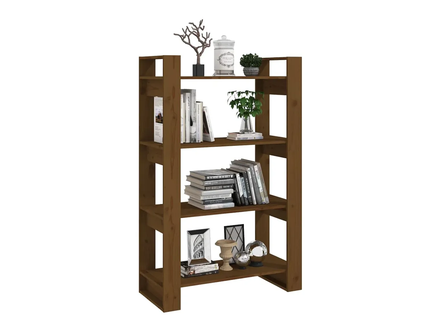 Estantería/divisor espacios madera pino marrón miel 80x35x125cm