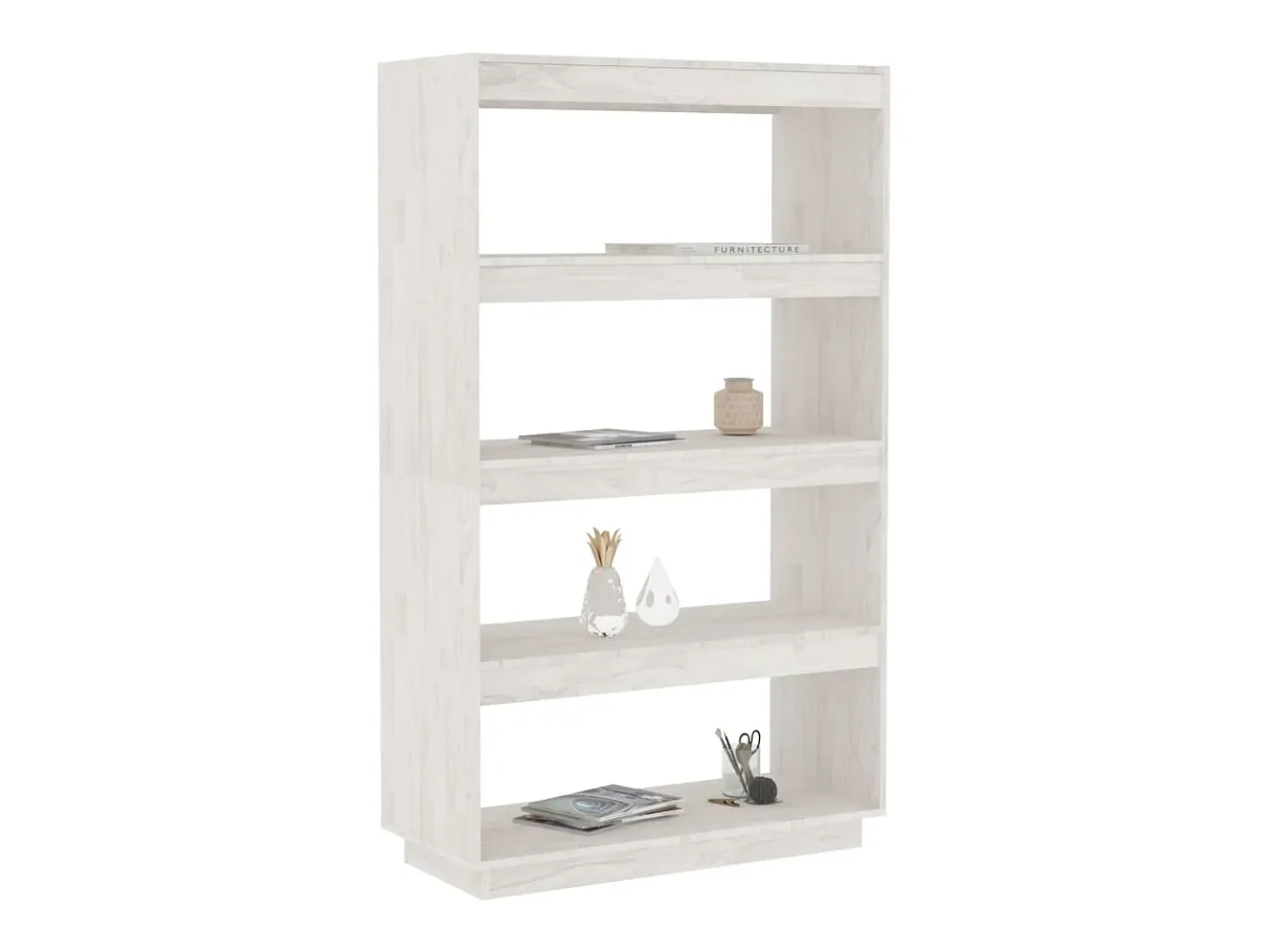 Estantería/divisor espacios madera pino blanco 80x35x135 cm