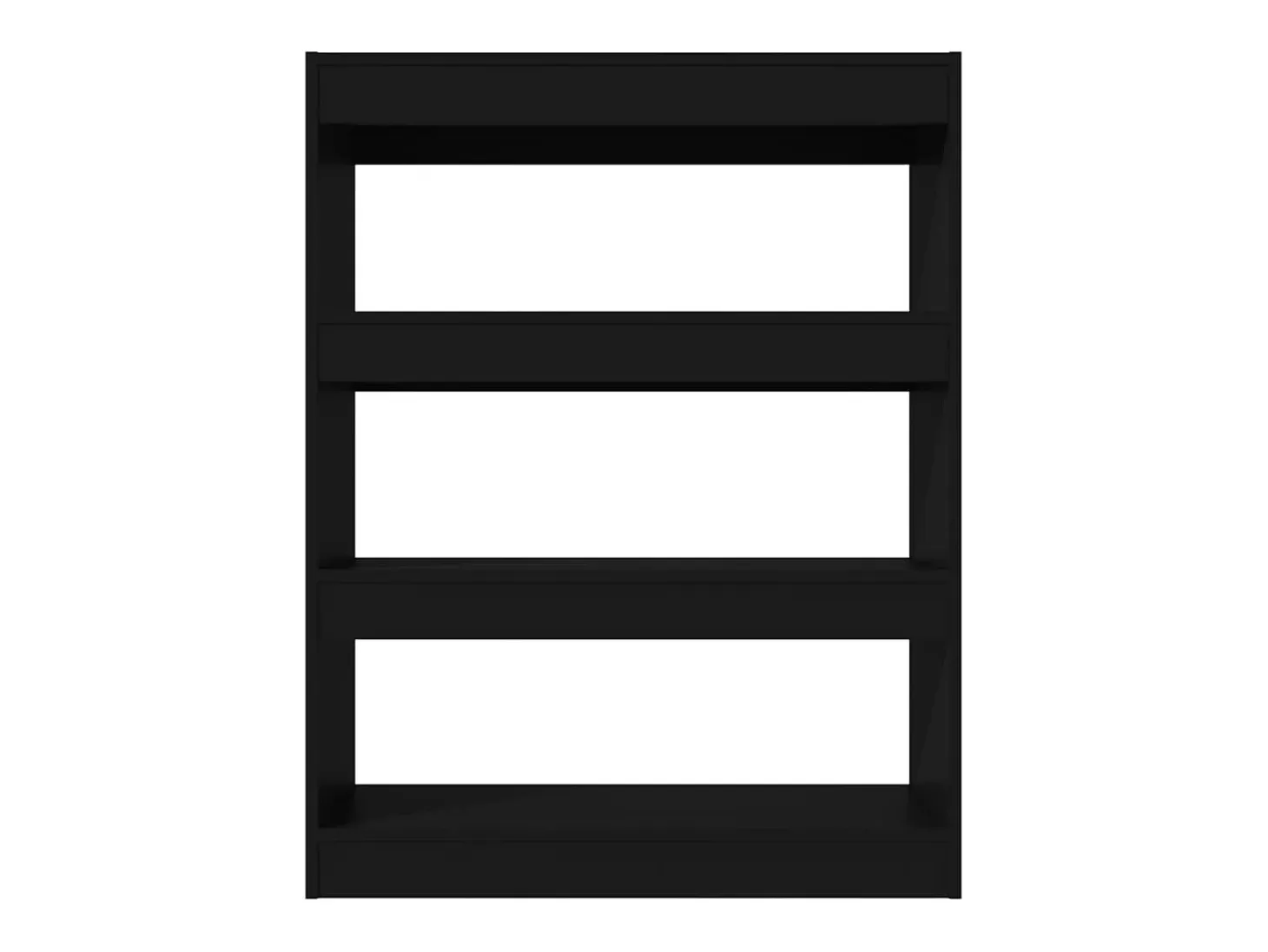 Estantería/divisor madera contrachapada negro 80x30x103 cm