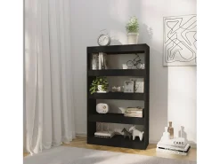 Estantería/divisor madera de ingeniería negro 80x30x135 cm