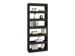 Estantería/divisor madera de ingeniería negro 80x30x198 cm