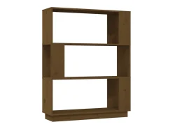 Estantería/divisor madera de pino marrón miel 80x25x101 cm
