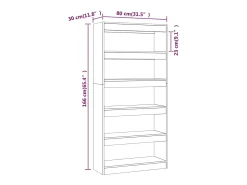 Estantería/divisor madera ingeniería roble ahumado 80x30x166 cm