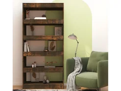 Estantería/divisor madera ingeniería roble ahumado 80x30x166 cm
