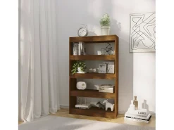 Estantería/divisor madera ingeniería roble ahumado 80x30x135 cm