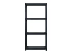 Estanterías almacenaje 4 niveles plástico negro 244x30,5x130 cm ES806174