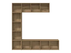 Estanterías para libros 3 unidades madera ingeniería roble artesanal