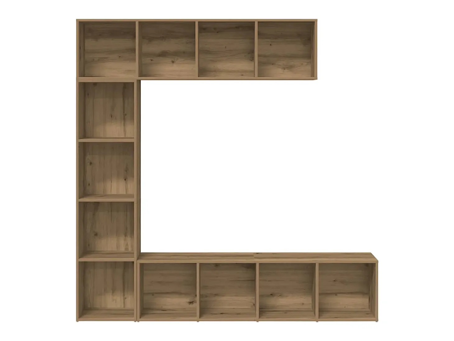 Estanterías para libros 3 unidades madera ingeniería roble artesanal