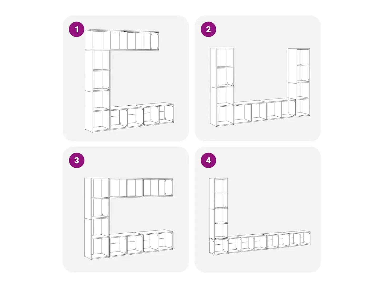 Estanterías para libros 3 unidades madera ingeniería roble artesanal