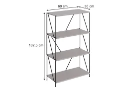 Estanteria gris/negro 60x30x102.5 ravix