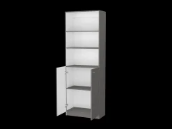 Estanteria Home en melamina con gabinete inferior y 3 estantes exteriores , 180.59 cm X 62.78 cm X 29.89 cm , Multicolor