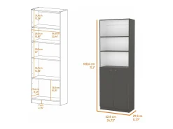 Estanteria Home en melamina con gabinete inferior y 3 estantes exteriores , 180.59 cm X 62.78 cm X 29.89 cm , Multicolor