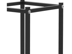 Estanteria para leña de interior leñero organizador metálico negro 33x33x115 cm
