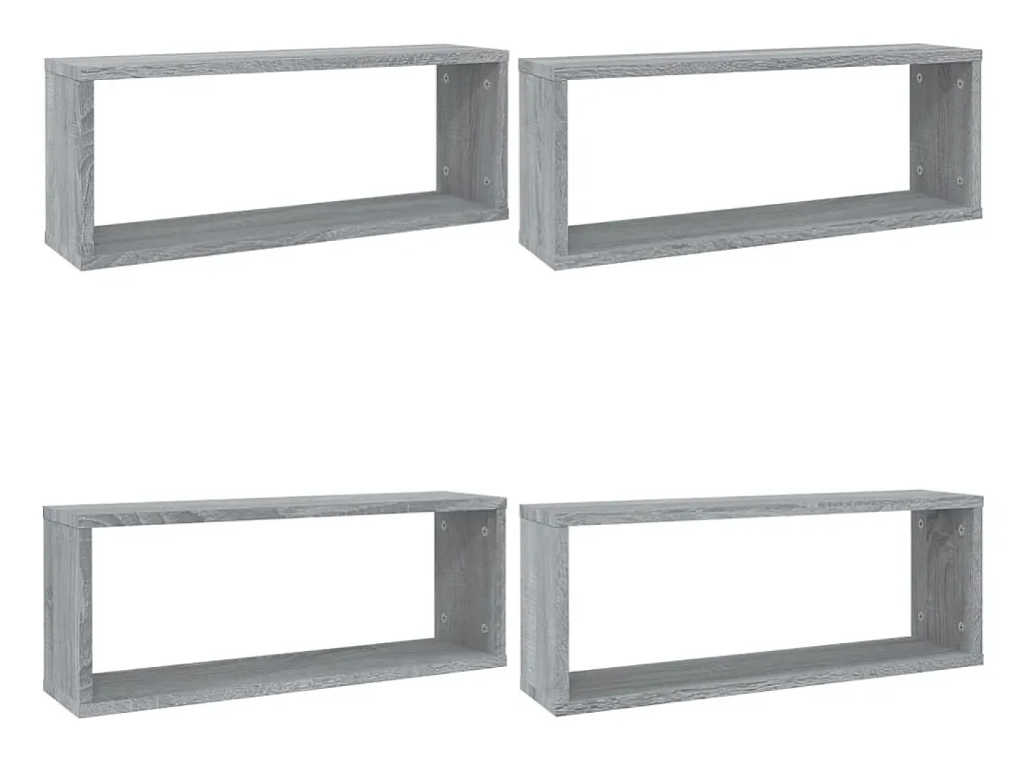 Estantes cúbicos de pared 4 uds madera gris Sonoma 60x15x23 cm ES810149