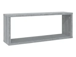 Estantes cúbicos de pared 4 uds madera gris Sonoma 60x15x23 cm ES810149