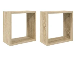 Estantes cubo de pared 2 unidades roble Sonoma 30x15x30 cm