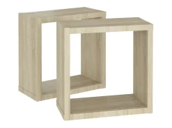 Estantes cubo de pared 2 unidades roble Sonoma 30x15x30 cm