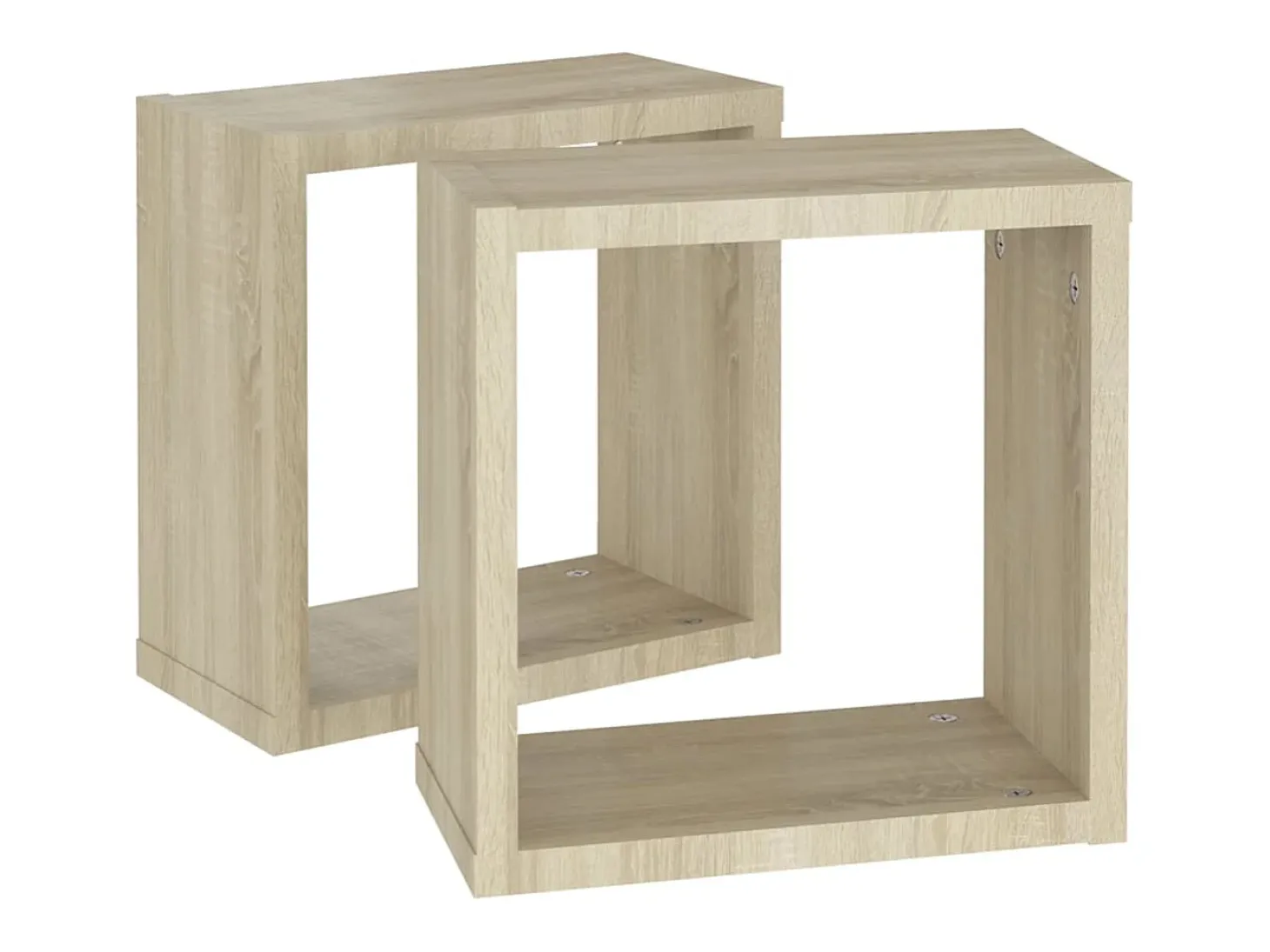 Estantes cubo de pared 2 unidades roble Sonoma 30x15x30 cm