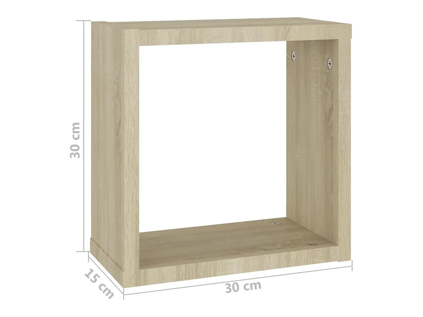 Estantes cubo de pared 2 unidades roble Sonoma 30x15x30 cm