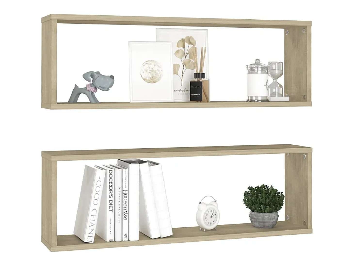 Estantes cubos de pared 2 uds contrachapada roble 80x15x26,5 cm ES59166