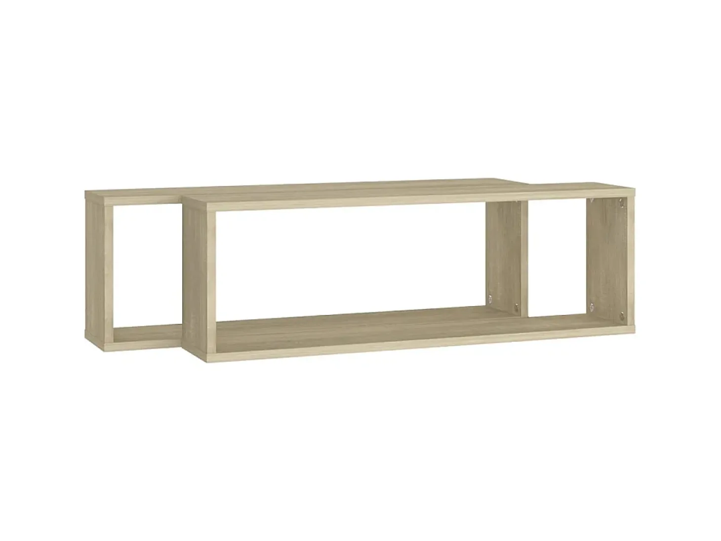 Estantes cubos de pared 2 uds contrachapada roble 80x15x26,5 cm ES59166