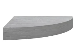 Estantes de esquina de pared 4 piezas Gris hormigón 25x25x3,8 cm MDF