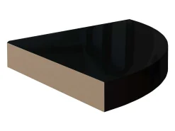 Estantes de esquina flotantes 4 piezas Negro brillante 25x25x3.8cm MDF