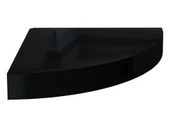 Estantes de esquina flotantes 4 piezas Negro brillante 25x25x3.8cm MDF