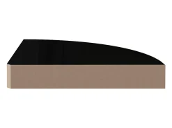 Estantes de esquina flotantes (2 unidades), negro brillante, 25 x 25 x 3,8 cm, MDF