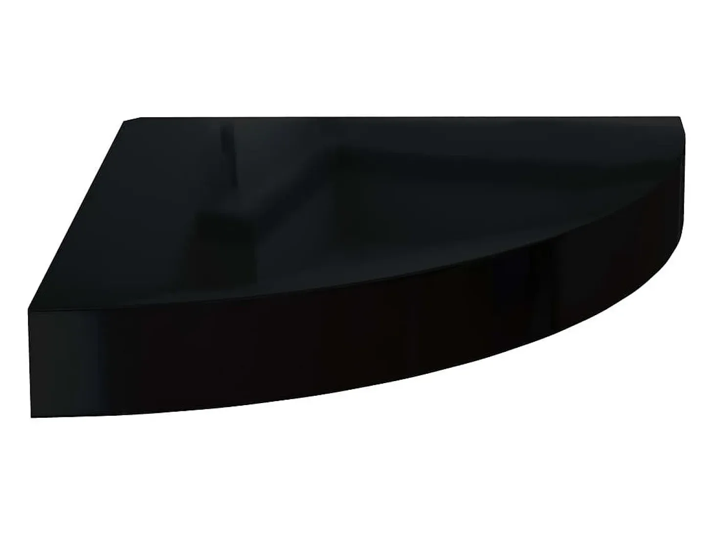 Estantes de esquina flotantes (2 unidades), negro brillante, 25 x 25 x 3,8 cm, MDF
