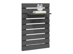 Estantes de noche de pared de madera maciza de pino gris (2 unidades)