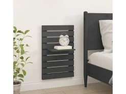 Estantes de noche de pared de madera maciza de pino gris (2 unidades)