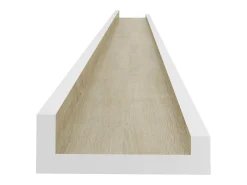 Estantes de pared 2 piezas blanco y roble sonoma 115x9x3 cm