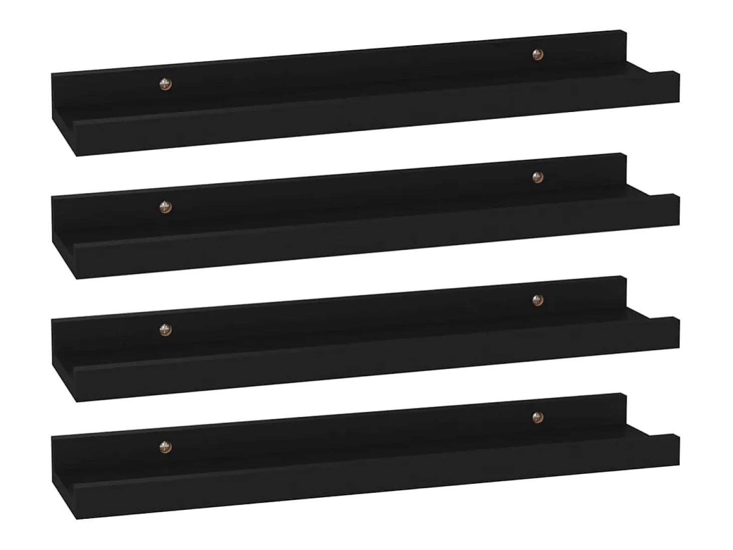 Estantes de pared 4 piezas Negro 40x9x3 cm
