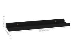 Estantes de pared 4 piezas Negro 40x9x3 cm