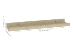 Estantes de pared 4 piezas roble sonoma 40x9x3 cm