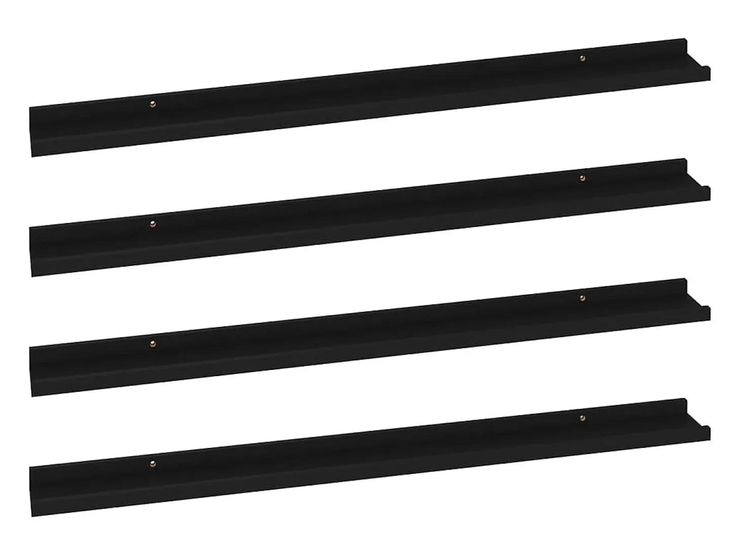 Estantes de pared 4 piezas Negro 100x9x3 cm