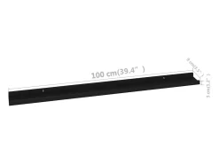 Estantes de pared 4 piezas Negro 100x9x3 cm